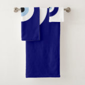 Blue Evil Eye Viel Glück & Protection Symbol Badhandtuch Set (Insitu)