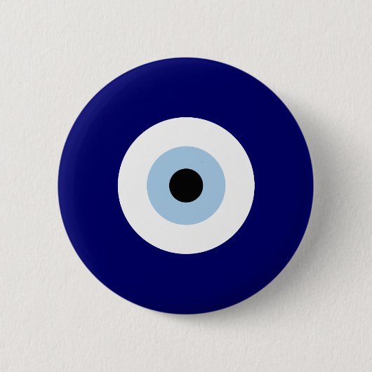 Blue Evil Eye Viel Glück & Protection Symbol Button (Vorderseite)