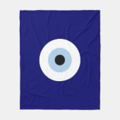 Blue Evil Eye Viel Glück & Protection Symbol Fleecedecke (Vorderseite)