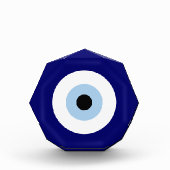 Blue Evil Eye Viel Glück & Protection Symbol Fotoblock (Vorderseite)