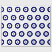 Blue Evil Eye Viel Glück & Protection Symbol Geschenkpapier (Flach)