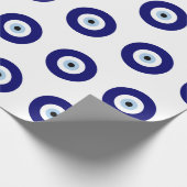 Blue Evil Eye Viel Glück & Protection Symbol Geschenkpapier (Ecke)