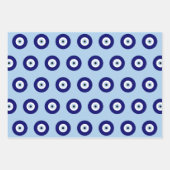 Blue Evil Eye Viel Glück & Protection Symbol Geschenkpapier Set (Vorderseite 3)