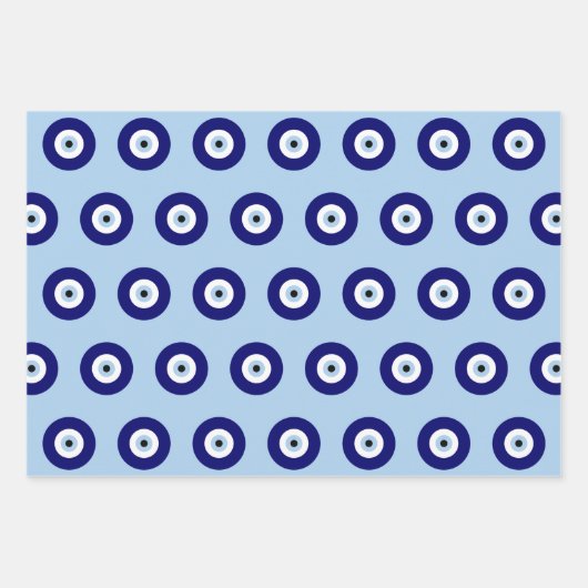 Blue Evil Eye Viel Glück & Protection Symbol Geschenkpapier Set (Vorderseite 3)