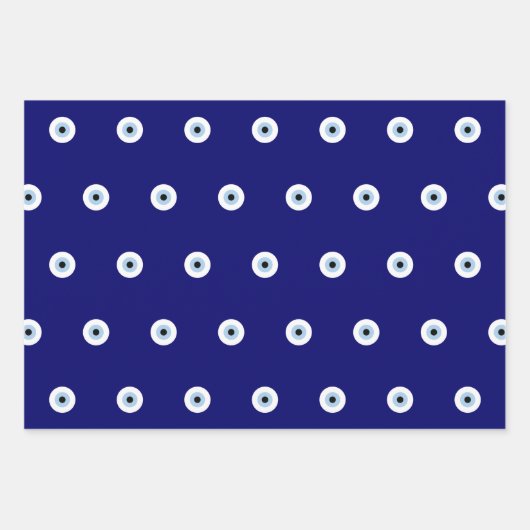 Blue Evil Eye Viel Glück & Protection Symbol Geschenkpapier Set (Vorderseite 2)