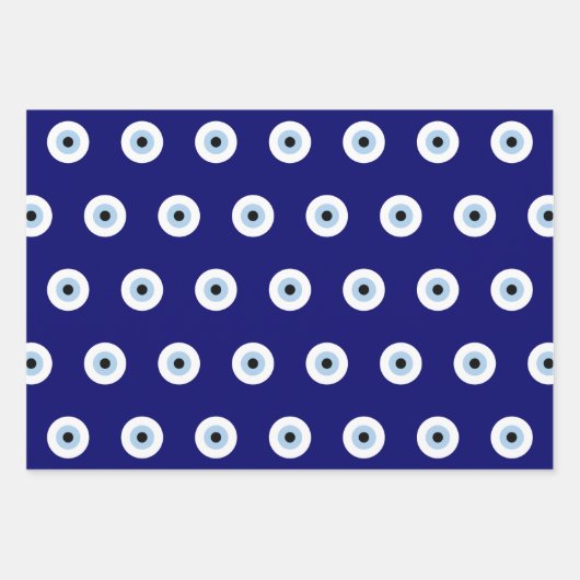 Blue Evil Eye Viel Glück & Protection Symbol Geschenkpapier Set (Vorderseite)