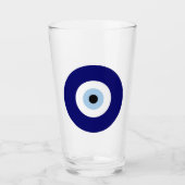 Blue Evil Eye Viel Glück & Protection Symbol Glas (Vorderseite)