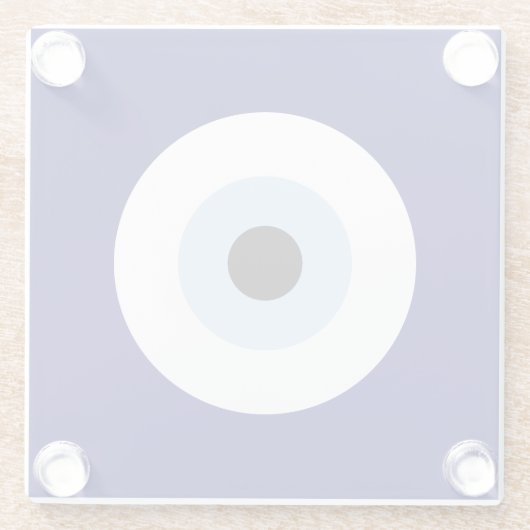 Blue Evil Eye Viel Glück & Protection Symbol Glasuntersetzer (Rückseite)