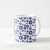 Blue Evil Eye Viel Glück & Protection Symbol Kaffeetasse (VorderseiteRechts)