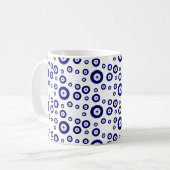 Blue Evil Eye Viel Glück & Protection Symbol Kaffeetasse (Vorderseite Links)