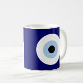 Blue Evil Eye Viel Glück & Protection Symbol Kaffeetasse (VorderseiteRechts)