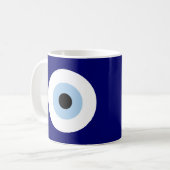 Blue Evil Eye Viel Glück & Protection Symbol Kaffeetasse (Vorderseite Links)