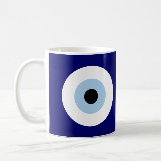 Blue Evil Eye Viel Glück & Protection Symbol Kaffeetasse (Links)