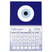 Blue Evil Eye Viel Glück & Protection Symbol Kalender (Feb 2026)