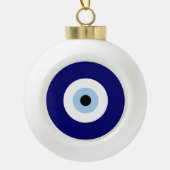 Blue Evil Eye Viel Glück & Protection Symbol Keramik Kugel-Ornament (Vorderseite)
