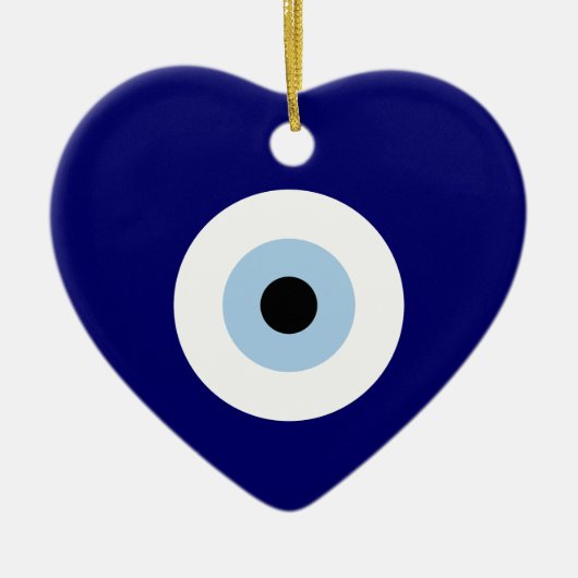 Blue Evil Eye Viel Glück & Protection Symbol Keramik Ornament (Vorne)