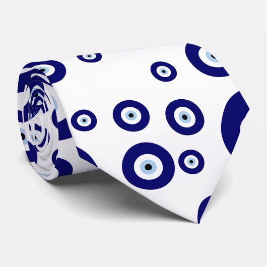 Blue Evil Eye Viel Glück & Protection Symbol Krawatte (Gerollt)