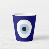 Blue Evil Eye Viel Glück & Protection Symbol Milchtasse (Vorderseite)