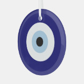 Blue Evil Eye Viel Glück & Protection Symbol Ornament Aus Glas (Vorderseite links)