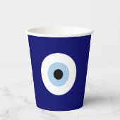 Blue Evil Eye Viel Glück & Protection Symbol Pappbecher (Vorderseite)