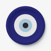 Blue Evil Eye Viel Glück & Protection Symbol Pappteller (Vorderseite)