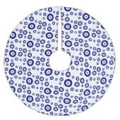 Blue Evil Eye Viel Glück & Protection Symbol Polyester Weihnachtsbaumdecke (Vorderseite)