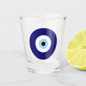 Blue Evil Eye Viel Glück & Protection Symbol Schnapsglas (Vorderseite)