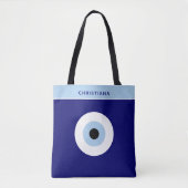 Blue Evil Eye Viel Glück & Protection Symbol Tasche (Vorderseite)