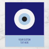 Blue Evil Eye Viel Glück & Protection Symbol Weinetikett (Einzelnes Label)