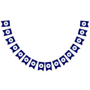 Blue Evil Eye Viel Glück & Protection Symbol Wimpelkette
