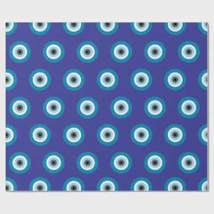Blue Evil Eye Wrapping Paper Geschenkpapier