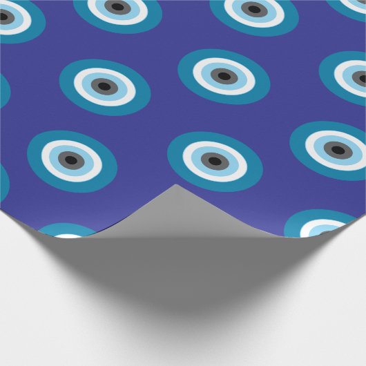 Blue Evil Eye Wrapping Paper Geschenkpapier (Ecke)