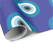 Blue Evil Eye Wrapping Paper Geschenkpapier (Rolleneckpunkt)