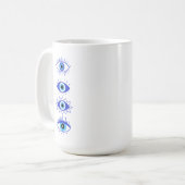 Blue Evil Eyes Energy Meditation Hamsa Mystical  Kaffeetasse (Vorderseite Links)