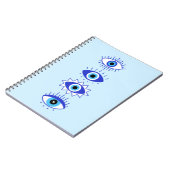 Blue Evil Eyes Energy Meditation Hamsa Mystical Notizblock (Linke Seite)