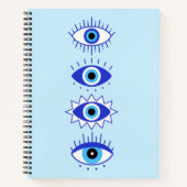 Blue Evil Eyes Energy Meditation Hamsa Mystical Notizblock (Vorderseite)