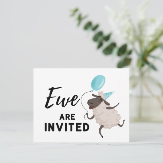 Blue Ewe sind eingeladen Jeden Anlaß Sie sind eing Einladung (Stehend Vorderseite)