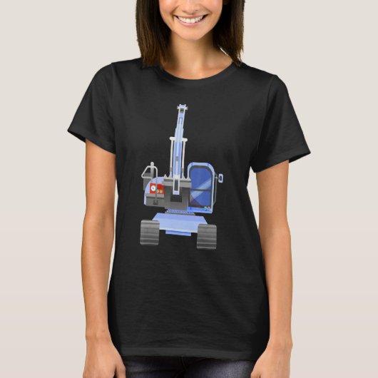Blue excavator from the front T-Shirt (Vorderseite)