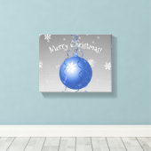 Blue Extravagant Christmas Ornament Canvas Print Leinwanddruck (Insitu (Holzboden))