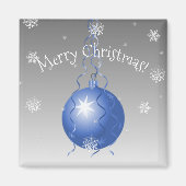Blue Extravagant Christmas Ornament Magnet (Vorne)