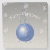 Blue Extravagant Christmas Ornament Stone Unterset Steinuntersetzer (Vorderseite)
