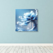 Blue Extravagant Fantasy Blume Leinwanddruck (Insitu (Holzboden))