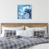 Blue Extravagant Fantasy Blume Leinwanddruck (Insitu (Schlafzimmer))