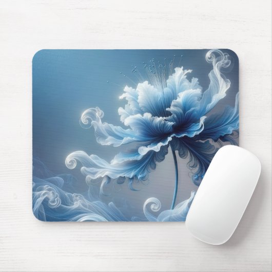 Blue Extravagant Fantasy Blume Mousepad (Mit Mouse)