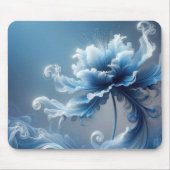 Blue Extravagant Fantasy Blume Mousepad (Vorne)