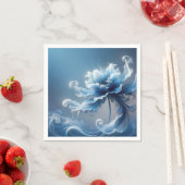 Blue Extravagant Fantasy Blume Serviette (Beispiel)