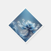 Blue Extravagant Fantasy Blume Serviette (Ecke)