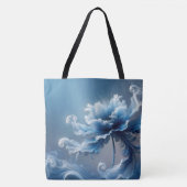 Blue Extravagant Fantasy Blume Tasche (Vorderseite)