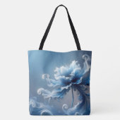 Blue Extravagant Fantasy Blume Tasche (Rückseite)