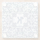 Blue Extravagant Floral Graphic Personalisiert Glasuntersetzer (Rückseite)